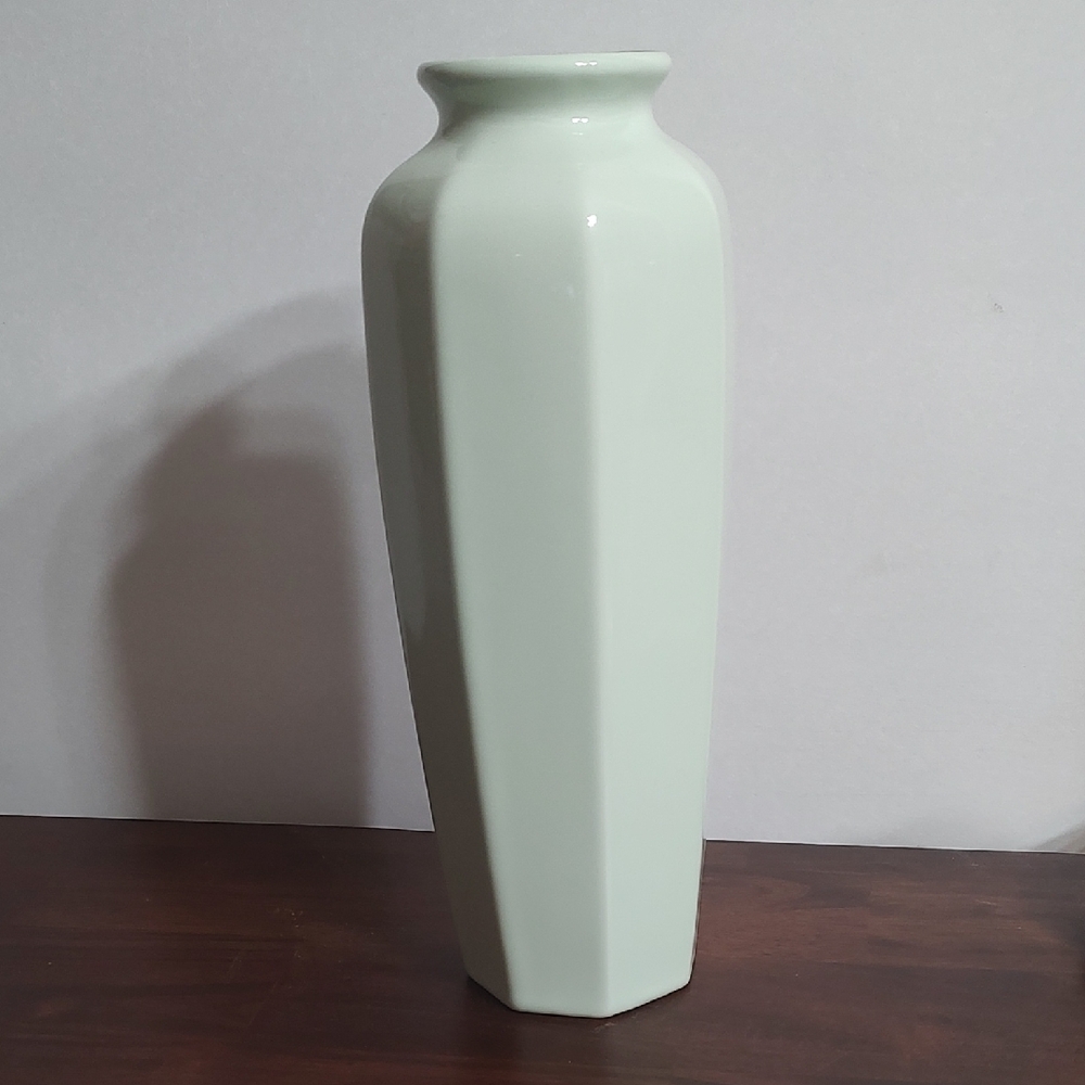 Elegant Seafoam Green Ceramic Vase